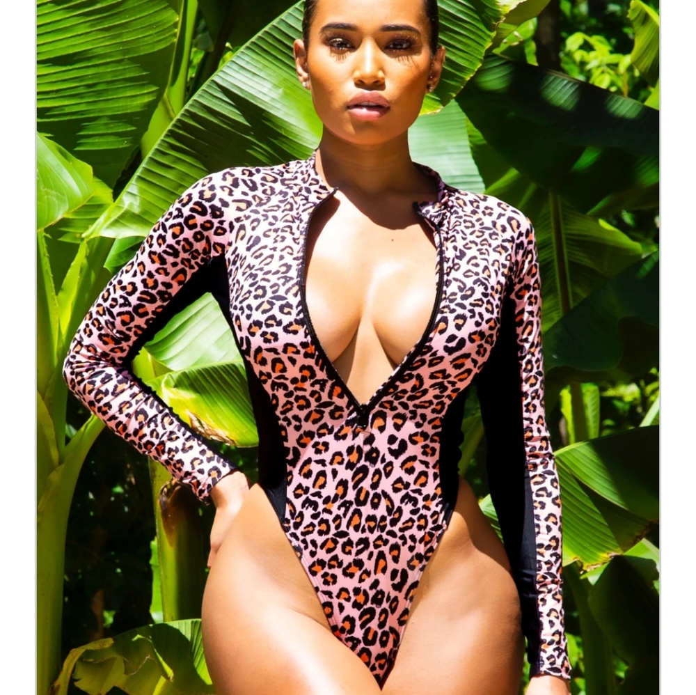Cheetah print swimsuit